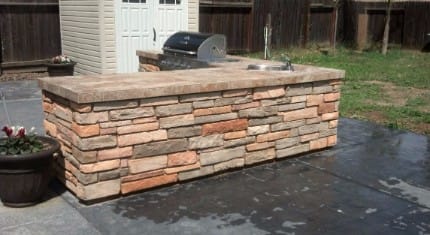 install stone wall bricks wilton 