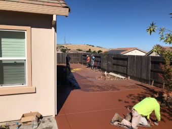 this is an image of a stamped concrete driveway in Fremont