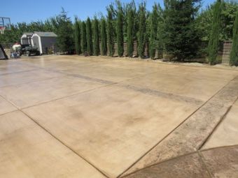 this is an image of a stained concrete driveway